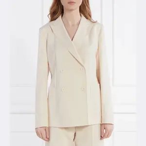 Элегантный шерстяной жакет классического кроя Max Mara, экрю