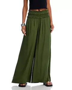 Брюки с присборенной талией - эксклюзив Aqua, зеленый