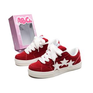 ABCIO Нескользящие, износостойкие, легкие, низкие кроссовки для скейтбординга, унисекс, бордового цвета, в комплекте коробка