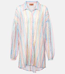 Зигзагообразная прозрачная оверсайз рубашка Missoni, Multicolor Zig Zag