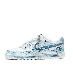 Nike Court Vision 1 Cloud And Swan Shadow устойчивые к истиранию низкие кроссовки для скейтбординга unisex blue