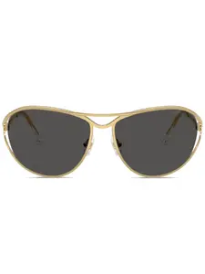 Солнцезащитные очки в круглой оправе Swarovski, золотой
