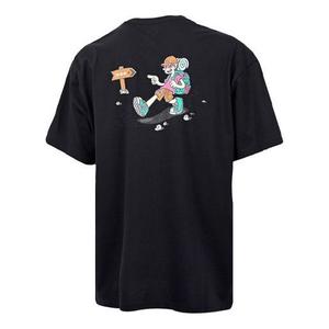 Футболка men's funny cartoon printing pattern breathable sports short sleeve black Converse, черный
