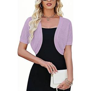 Женский короткий рукав болеро кардиган легкий трикотажный свитер Maxxis Merch, Purple