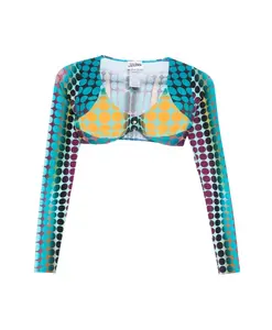 Укороченный топ с квадратным вырезом. Jean Paul Gaultier, мультиколор