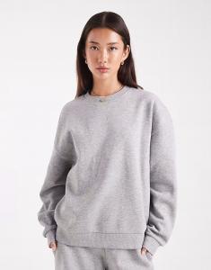 Толстовка Ultimate oversize с начесом сзади серого меланжевого цвета Asos Design