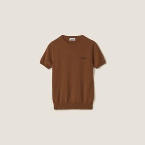 Кашемировый свитер MIU MIU, коричневый