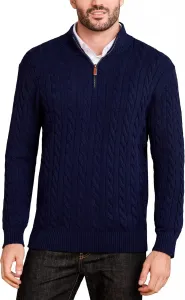 Мужской свитер-пуловер Kallspin с воротником-стойкой, кабельная вязка, длинный рукав