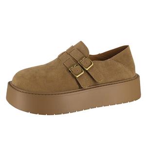 Биркеншток обувь для увеличения роста устойчивая к истиранию противоскользящая женские высокие зимние ботинки Komanic, Chestnut