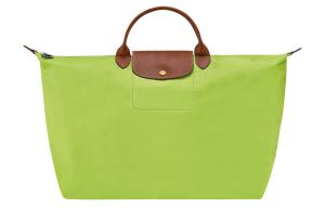 LONGCHAMP Кожаная дорожная сумка женская большая зеленая