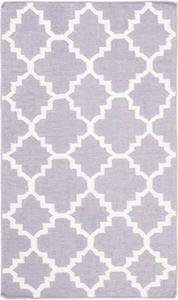 Ковер SAFAVIEH, 77 x 122 см, Dhurries Collection, Purple & Ivory, ручное плоское плетение из шерсти, идеально для помещений с высокой проходимостью: прихожая, гостиная, спальня (DHU554J)