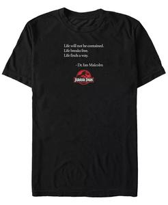 Футболка с коротким рукавом с цитатой доктора Яна Малкольма из «Парка Юрского периода» для мужчин Fifth Sun, черный
