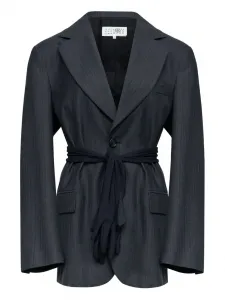 Блейзер в тонкую полоску Mm6 Maison Margiela, серый