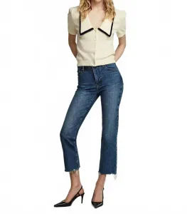 Женские укороченные джинсы The Ruler синего цвета Frame