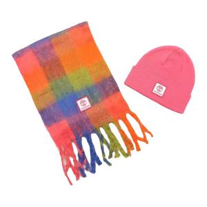 Timberland Женская вязаная шапка из полиэстера и акрила розовая, Pink