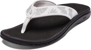 Женские пляжные сандалии OLUKAI Ohana, водонепроницаемые шлепанцы, поддержка свода стопы и комфортная посадка, легкие и прочные, улучшенное сцепление и устойчивость, белый