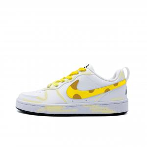 Nike Court Borough Sponge Abrasion Resistant Low top Kids' Skateboarding Shoes White Black Teenagers