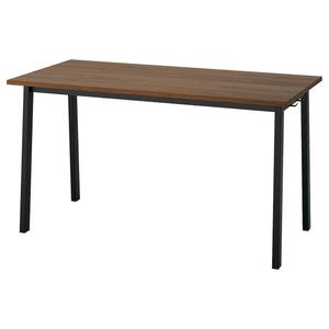 Стол для совещаний MITTZON IKEA, 140x68x75 см, цвет walnut veneer/black