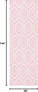 Ковер-дорожка SAFAVIEH, 77 x 366 см, Dhurries Collection Pink / Ivory DHU556C ручной работы плоского плетения из премиальной шерсти
