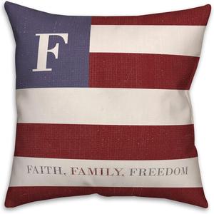 Creative Products Декоративная подушка Faith Family Freedom Monogram Flag F Faith Family Freedom Monogram Flag F