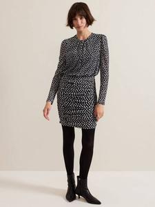 Мини-платье teodroa с пятнистыми рюшами Phase Eight, черный/белый