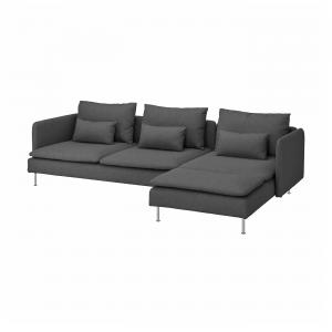 4-местный диван SÖDERHAMN IKEA, цвет with chaise longue/tallmyra medium grey