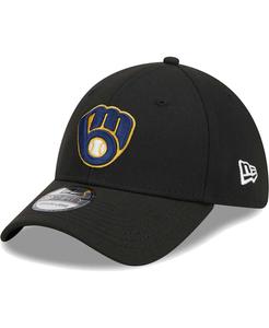 Мужская черная гибкая кепка с логотипом Milwaukee Brewers 39THIRTY New Era
