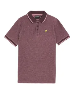 Двухцветная вафельная рубашка поло Lyle & Scott, Dusky Maroon
