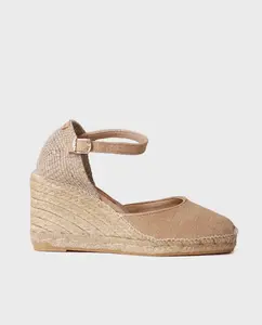 Женские эспадрильи на танкетке из ткани с пряжкой Toni Pons, коричневый