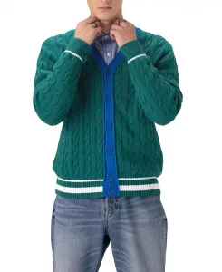 Мужской кардиган с косой вязкой Members Only, белый