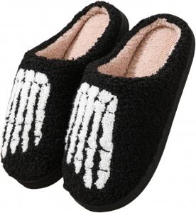 Мужские и женские тапочки на Хэллоуин, милые мягкие плюшевые тапочки с мультяшным рисунком, домашние тапочки без застежек, утепленные мехом, противоскользящие для дома и улицы, мягкие и уютные тапочки для спальни Rianclud, B-Multicolor 06