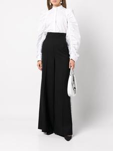 Rochas брюки широкого кроя с оборками, черный