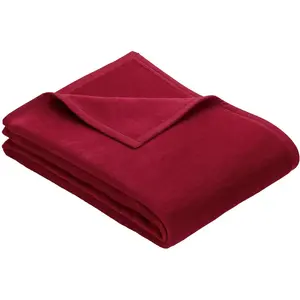 Одеяло для колен Uni Kniedecke Luxus однотонный дизайн Ibena, красный