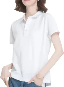 Женская белая поло с коротким рукавом T Breathable