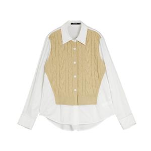 ELLE Рубашка Women's Camel Lapel Moderate