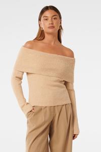 Мэрайя букле свитер бардо Forever New, бежевый