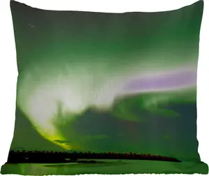 Подушка для улицы - Северное сияние - Зеленый - Норвегия - 40x40 см - Водонепроницаемая - Подушка для отдыха - Подушка - Внутренняя обивка с изображением MuchoWow