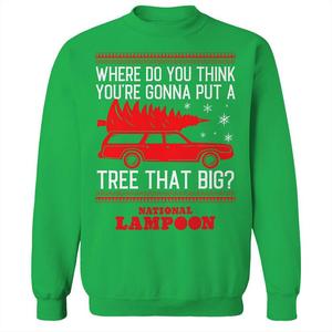Мужской флисовый свитшот с рисунком Big Tree National Lampoon's Christmas Vacation Licensed Character, цвет Irish Green