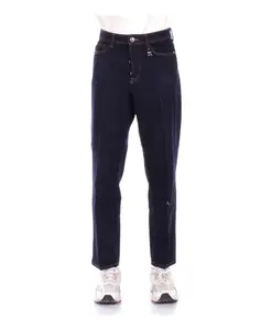 Джинсы с логотипом и застежкой на пуговицу сзади, стандартный крой. John Richmond, синий