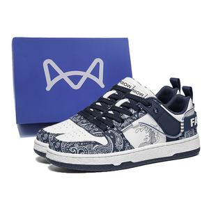 MIIOW Антискользящие износостойкие низкие скейтерские кроссовки мужские Box - бело-синие, цвет White Blue[Box]