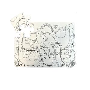 Белый пазл 12 деталей водонепроницаемый для раскрашивания динозавров стриго, большой Strigo