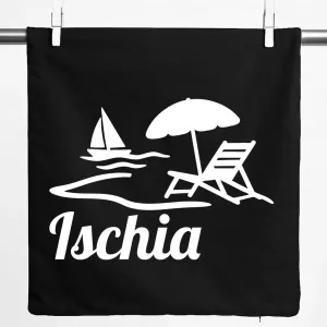 Наволочка Huuraa Мотив острова Искья Италия Подарок 40х40см Черный Хлопок Искья Подарок Hellweg Druckerei