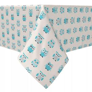 Квадратная скатерть, 100% хлопок, 60x60 дюймов, голубые совы