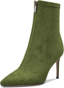 Женские ботильоны Castamere на высоком каблуке, заостренный носок, короткие ботинки до щиколотки, каблук 8,5 см, на молнии, классические милые туфли, Green D