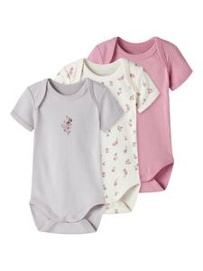 Name it Комплект из 3 боди с короткими рукавами NBFBODY 3P S/S FLOWER в цвете Jet Stream