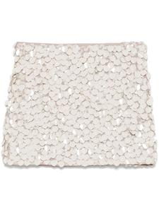 P.A.R.O.S.H. юбка мини с пайетками, нейтральный цвет