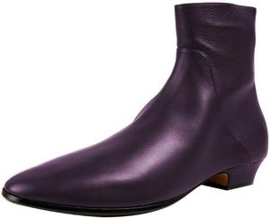 Женские ботильоны FYS с круглым носком, на низком массивном каблуке, стиль Челси, с боковой молнией, удобные, для осени и зимы, размер 4-16 US, Purple