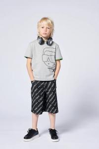 Детская хлопковая футболка Karl Lagerfeld, серый