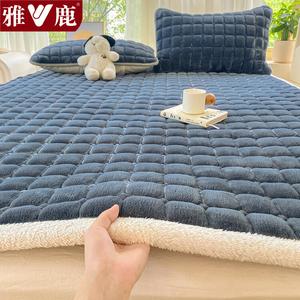 Yalu Наматрасник 150х200 см из зимнего велюра, трехслойный утолщенный, низкая осыпаемость, комплект из 3 предметов (матрас + 2 наволочки), цвет Blue-Gray