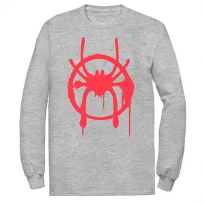 Футболка больших размеров с символом Майлза из "Вселенной Человека-паука" Marvel Licensed Character, серый